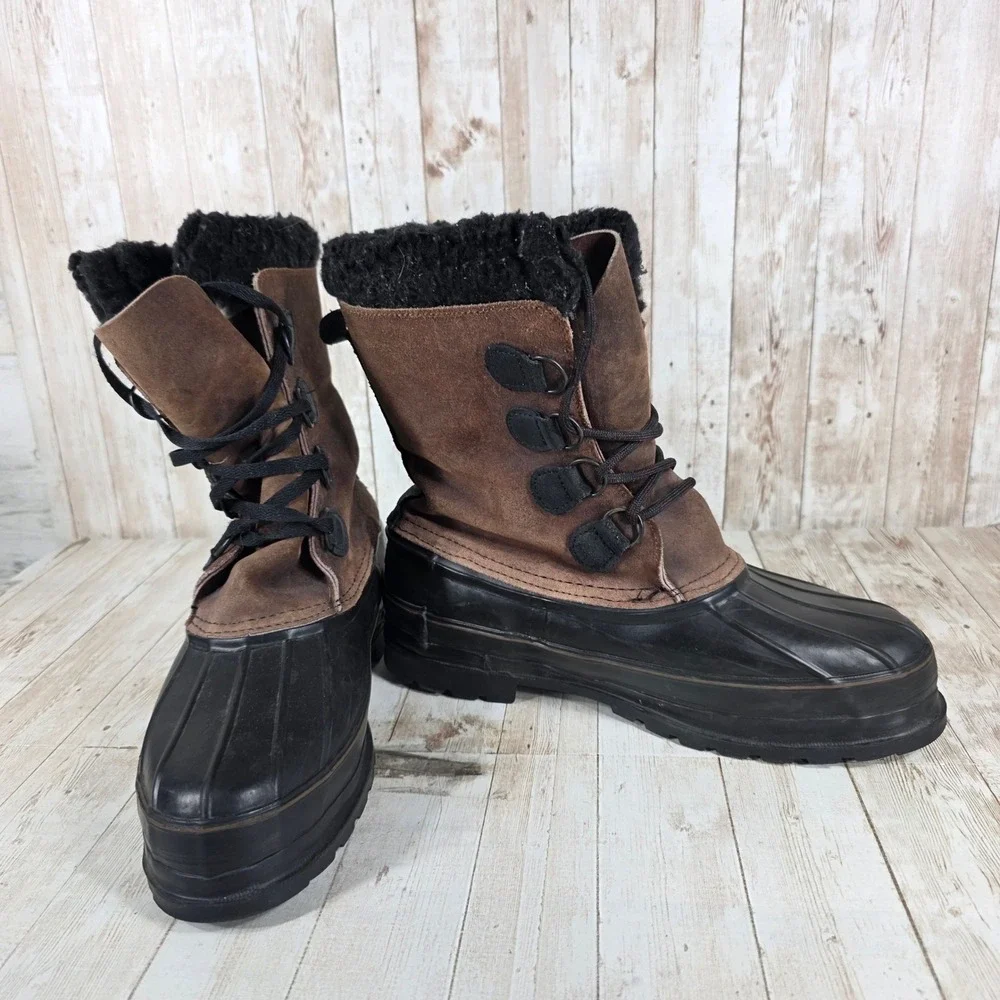LaCrosse Womens Brown Suede Black Rubber‎ Fur Lined Winter Snow Boots Size 8